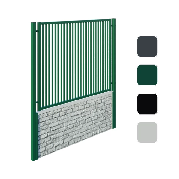 KERETES Design Pálcás Kerítésmező, horganyzott, porszórt, keret: 40 x 40 mm és 30 mm x 40 mm, betét 20 mm x 20 mm, szélesség 2000 mm, magasság: 1500 mm